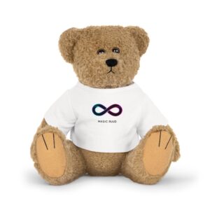 Infinity Symbol Plush Toy with T-Shirt, Cute Stuffed Bear, Personalized Gift for Kids, Unique Baby Shower Gift, Home Decor