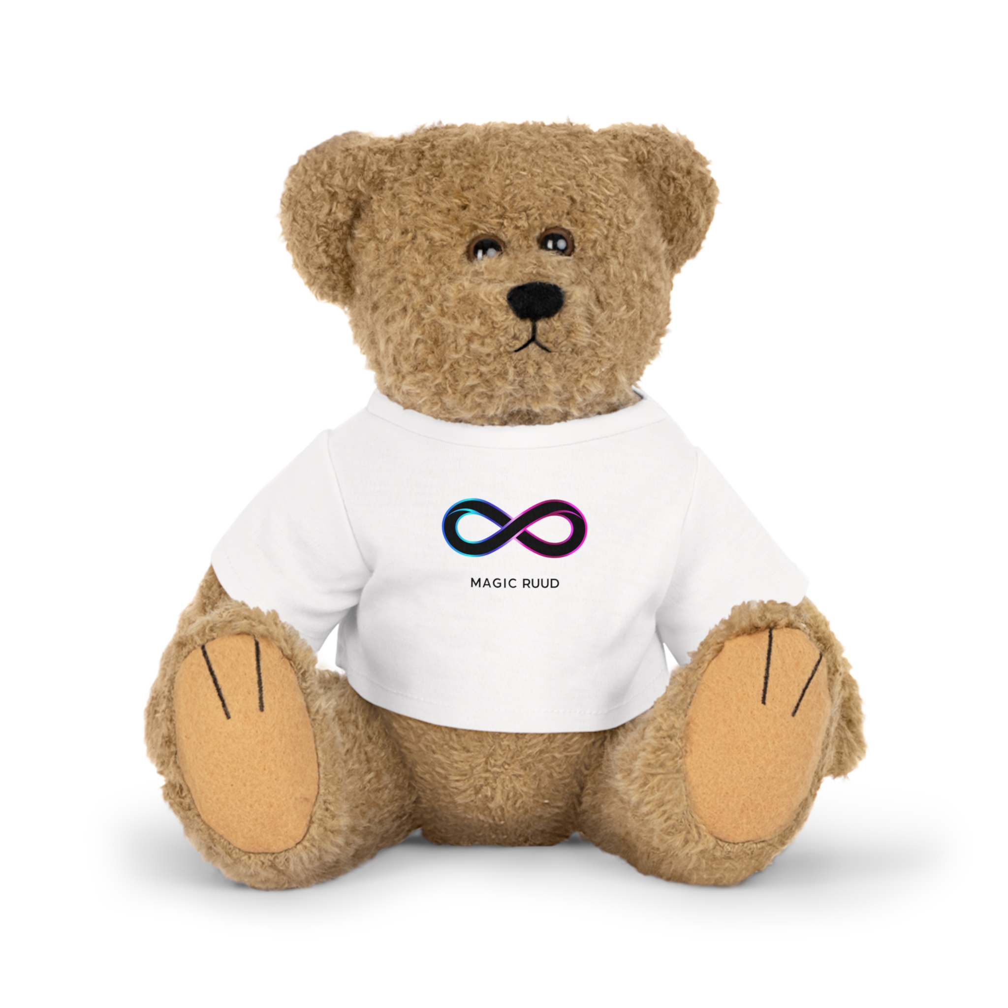 Infinity Symbol Plush Toy with T-Shirt, Cute Stuffed Bear, Personalized Gift for Kids, Unique Baby Shower Gift, Home Decor
