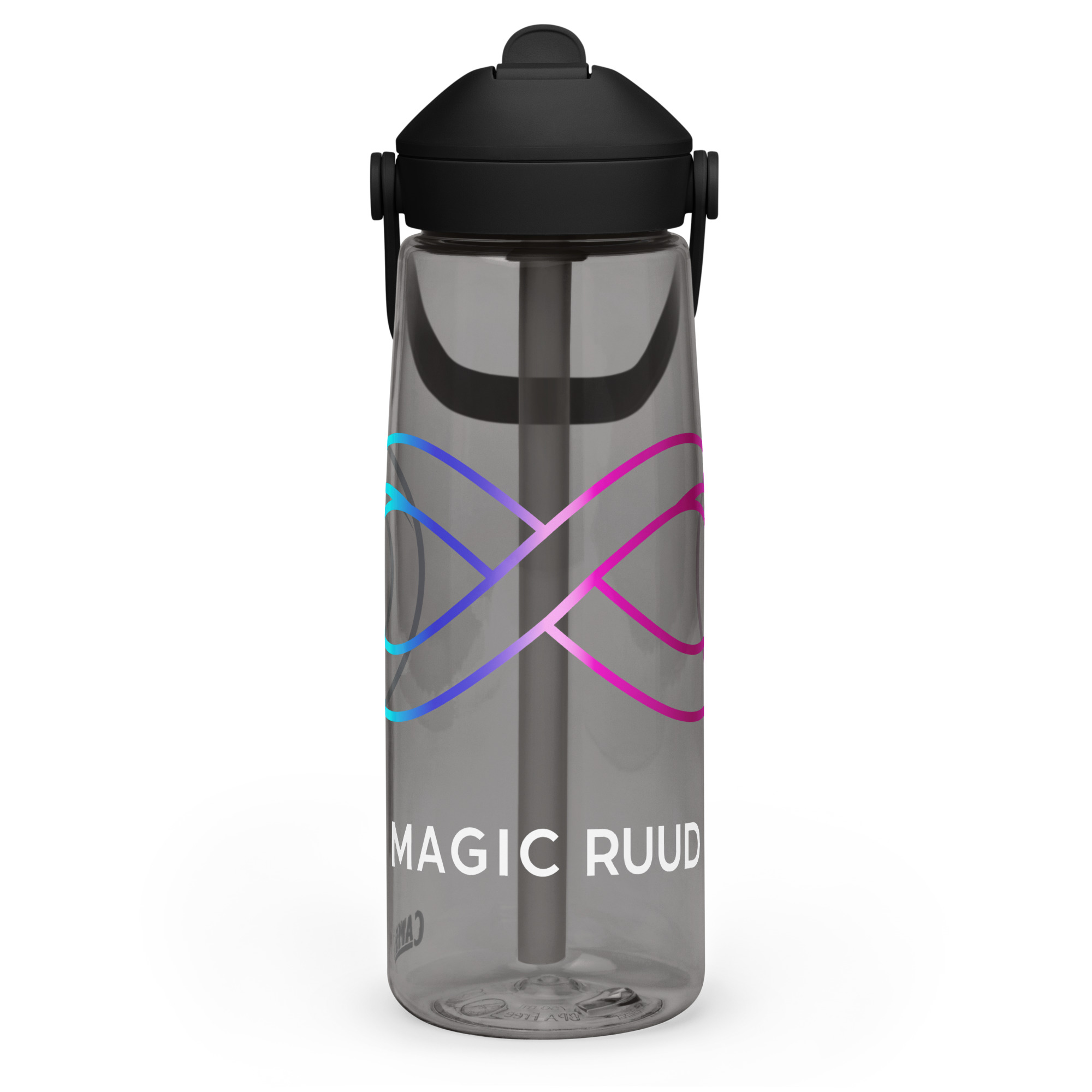 Flip straw water bottle